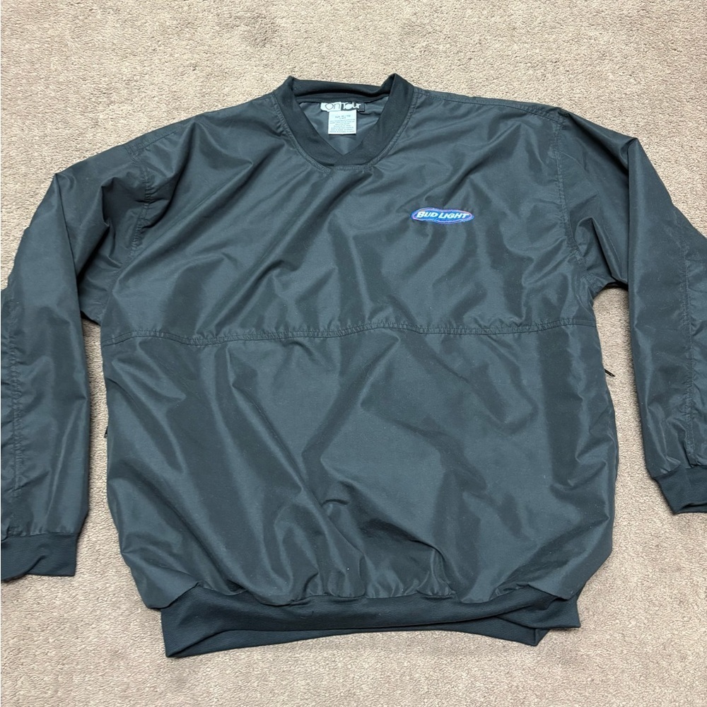Bud light Men’s XL black pullover jacket with zipper pockets - Picture 1 of 7